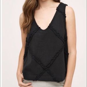 Anthropologie black Linen top